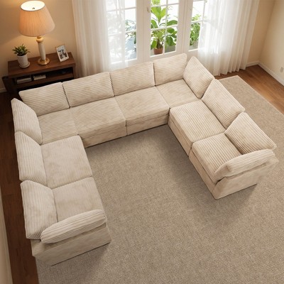 XIZZI Luxury Modular Sectional Sofa Couch, Oversized Cloud Couch for Living Room, Deep Seat Upholstered Convertible Sleeper Sofa