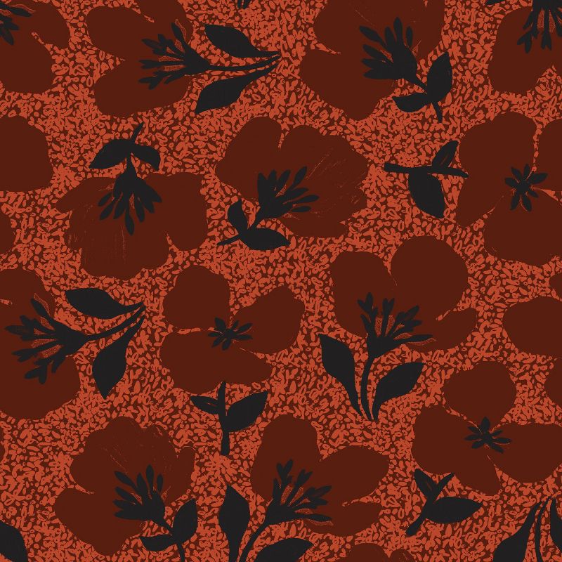 Retro Floral Peel &#38; Stick Wallpaper Red - Opalhouse&#8482;, 3 of 8