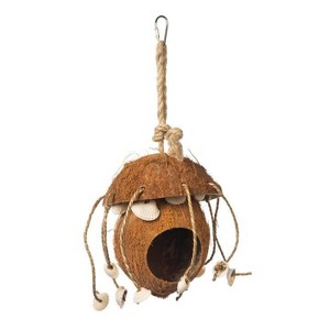 Prevue Pet Products 62802 Naturals Coco Hideaway with Shells Bird Toy, 8" x 4.5" - 1 of 2