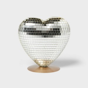 Heart Disco Ball Valentine's Day Decor Gold - Spritz™ - 1 of 3