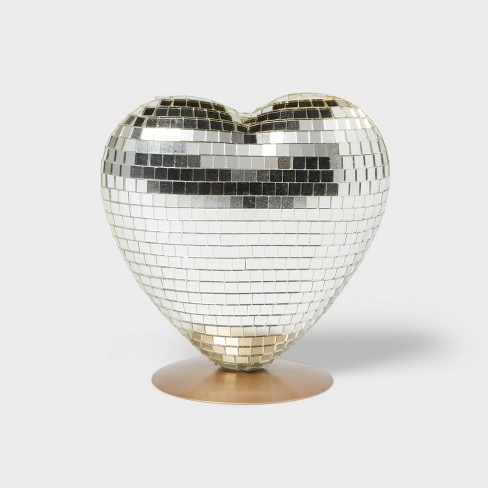 Heart Disco Ball Valentine's Day Decor Gold - Spritz™ - image 1 of 3