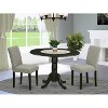 HomeStock 3-Pc Black Finish Solid Wood Top-Round Dining Room Set with Dropleaf-Seats 4 - 2 of 4
