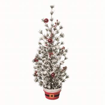 Transpac Artificial Multicolor Christmas Small Ornament Tree Arrangement
