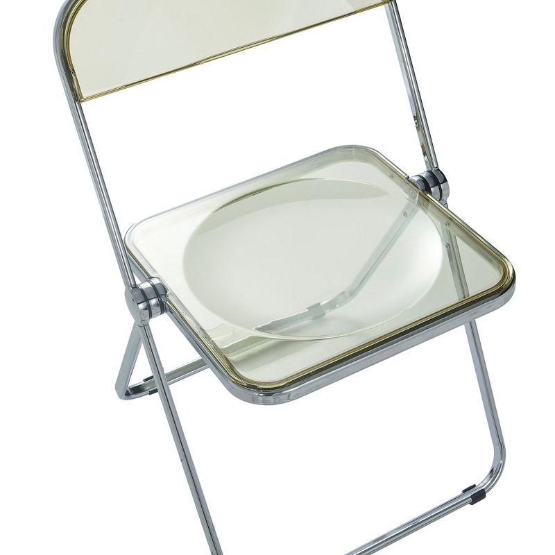 LeisureMod Lawrence Modern Acrylic Folding Chair With Metal Frame Set of 2, 5 of 8