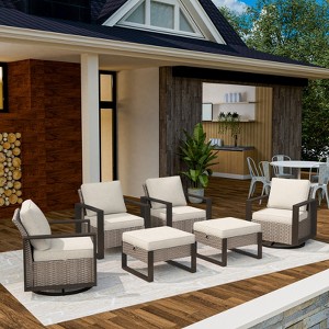 UPTIOT 6-Piece Outdoor Patio Conversation Set - 1 of 4