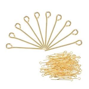 Unique Bargains DIY Craft Necklaces Bracelets Earrings Jewelry Making Iron 21 Gauge Eye Pins 200 Pcs - 1 of 4