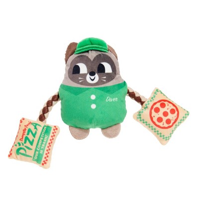 BARK Pizza Delivery Raccoon Dog Plush Toy