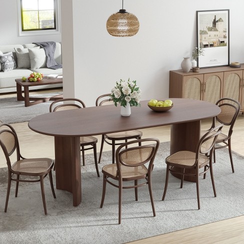 Pexfix Haiden Oval 67"x33.5" Dining Table Solid Wood Kitchen Tables,walnut : Target
