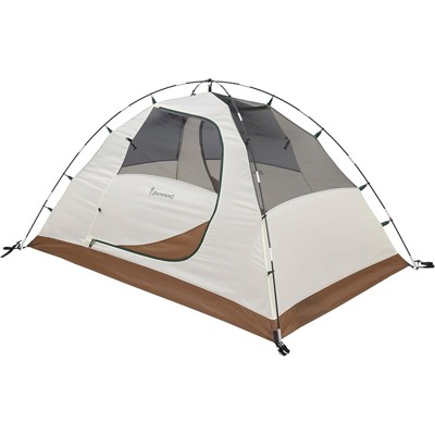 Green and Brown 4-Person Dome Tent with Vestibule