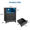 Nightstand with Charging Station, 17.7"W LED Bedside Table End Table - 2 of 4