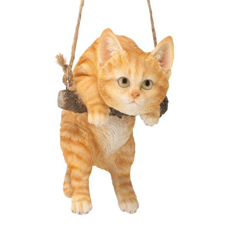 Design Toscano Orange Tabby Kitty On A Perch Hanging Cat Sculpture - Multicolored, 2 of 7
