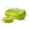 WJSHome 3 Seater Bubble Sofa with Ottoman, Curved Couch, Comfy Upholstered Sofa, Mesh Fabric 3D Honeycomb Shape Modern Couch - 3 of 4