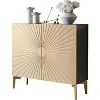 Kings Brand Furniture 2-Door Storage Cabinet, Accent Sideboard Buffet, Coffee Bar Console Table, Gold/Black - 2 of 4