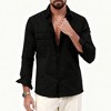 Men's Multi-Pocket Long Sleeve Shirt Jacket - Casual Button Down Collar Overshirt for Outdoor & Daily Layering - 2 of 4