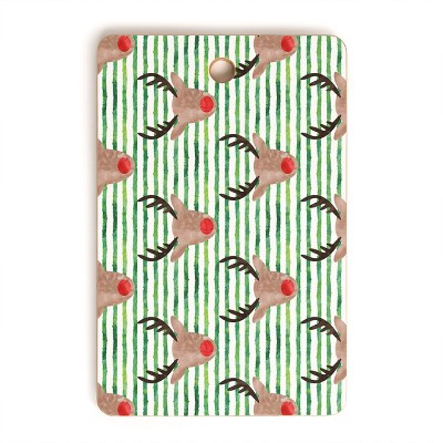 Little Arrow Design Co watercolor rudolf Cutting Board Rectangle -Deny Designs