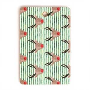 Little Arrow Design Co watercolor rudolf Cutting Board Rectangle -Deny Designs - 1 of 3