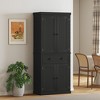 HOMCOM 72" Traditional Freestanding Kitchen Pantry Cabinet Cupboard with Doors and 3 Adjustable Shelves, Black - 2 of 4