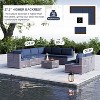 ALAULM Outdoor Patio Furniture Set Outdoor Sectional Rattan Sofa Set Brown Manual Wicker Patio Conversation Set with Cushions - 2 of 4
