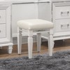 Sapphtopaz Modern Glam Ottoman Stool with PU Upholstered Square Small Vanity Stool with Wood Frame Foot Stool for Living Room, Entryway - 3 of 4