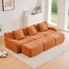 Aukfa Modular Teddy Fabric Sofa,Convertible Modular Sectional Sofa Set 3 Ottomans, 3-Seats Soft Boneless Design for Living Room, Orange - 2 of 4