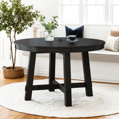 NicBex Farmhouse Round Extendable Dining Table with 16" Leaf,Kitchen Table for 4 to 6