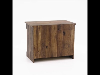 Vintage Oak 2-Drawer Lockable Lateral File Cabinet