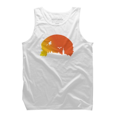 Men's Design By Humans Halloween witch silhouette By InfaredDesigns Tank Top