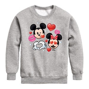 Boys' - Disney - Mickey Minnie Love Graphic Long Sleeve Fleece Sweatshirt - 1 of 4