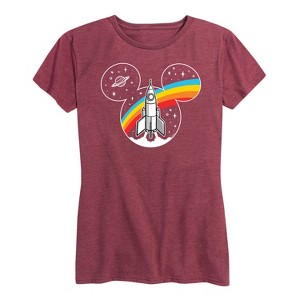 Women's - Disney - Mickey Head Retro Space Short Sleeve Graphic T-Shirt - 1 of 4