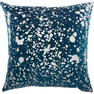 Luminescence Metallic Splash Square Throw Pillow Teal - Nourison, Blue