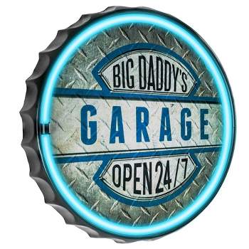 Big Daddy's Garage LED Neon Light Sign Wall Decor Blue/Silver - American Art Decor