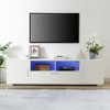 62.99" Stylish TV Stand with LED Light Belt, Open Cells and Metal Handle, Media Entertainment Center for 69" TV 4W - ModernLuxe - 2 of 4