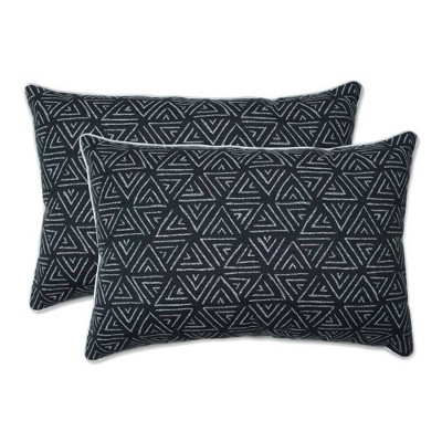 2pc Outdoor/Indoor Oversized Rectangular Throw Pillow Set Kuka Amazon Black - Pillow Perfect
