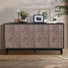 ORRD Antique Black Hollow 4-Door Cabinet, American Country Style – Perfect for Living Room, TV, or Kitchen - 2 of 4