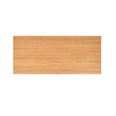 Natural Blonde Rubberwood Fluted Writing Desk with Drawer