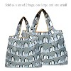 Wrapables Large & Small Foldable Nylon Reusable Shopping Bags (Set of 2), Penguin Family - 3 of 4