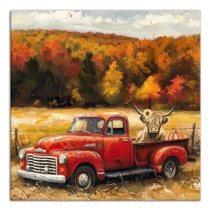 Creative Products Fall Red Truck Highland 16 x 16 Canvas Wall Art - 1 of 4