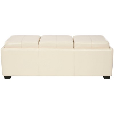 Harrison Triple Tray Storage Ottoman Flat Cream - Safavieh