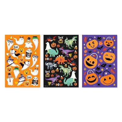 300ct Halloween Sticker Variety Pack for Kids' Ghosts Dinosaurs Pumpkins