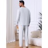 INSPIRE CHIC Men's Long Sleeve Soft Crew Neck Solid Color Casual Pajamas Set - 3 of 4