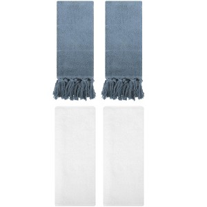 REGALWOVEN 4 Pcs Cotton Bathroom Hand Towel with Tassel - 1 of 4