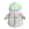 Aurora Small Pompom Rainbow Beanie PomPom Penguin Festive Stuffed Animal Gray 9" - 4 of 4