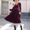 Coolmee Women's Long Sleeve V Neck Holiday Cocktail Party Wrap Waist Maxi Dress - 3 of 4