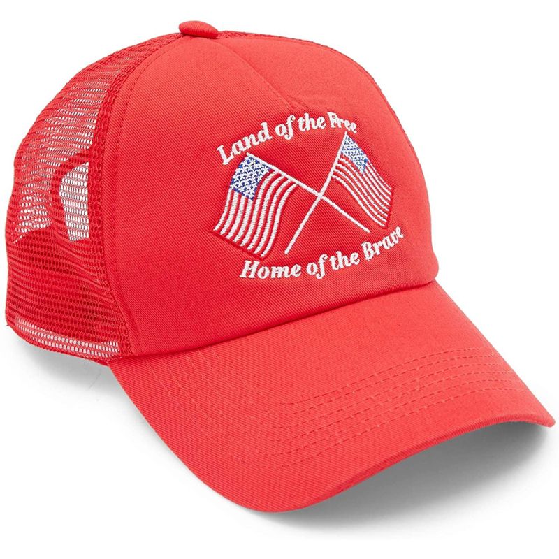 Zodaca 2 Pack Patriotic Trucker Hats for Men, American Flag Baseball Cap, 2 Designs, 3.7 X 8 X 8.2 in, 5 of 8