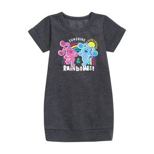 Girls' - Blue's Clues & You! - Sunshine and Rainbows Graphic Short Sleeve Fleece Dress - 1 of 3