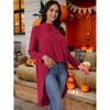 INSPIRE CHIC Women's High Low Long Sleeve Back Keyhole Round Neck Asymmetrical Hem Dressy Casual Blouse - 2 of 4