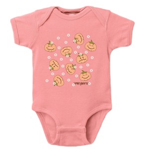 The Juniper Shop SmileyWorld Pumpkin Collage Daisies Baby Short Sleeve Bodysuit - 1 of 4