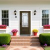 Lirago 36 x 80 Right hand Inswing Brown Fiberglass Front doors with Brickmould 4-9/16" Vinyl Frame Frosted Glass - 2 of 4