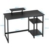 Itopfox Computer Desk with Monitor Stand, Office Desk with Adjustable Storage Shelves, Small Gaming Desk for Home Work Writing Study, Black - 3 of 4