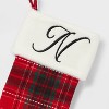 20" Plaid Monogram Christmas Holiday Stocking with Faux Fur Cuff Red/Green/White - Wondershop™ - 3 of 3